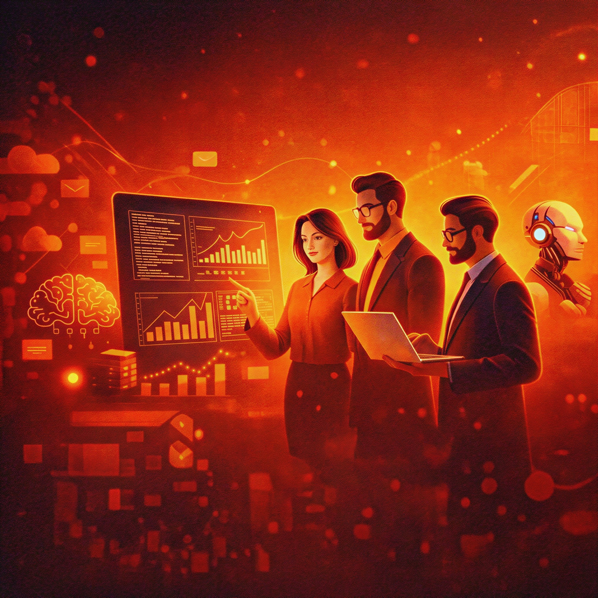 Equipe Dizoli trabalhando em desenvolvimento de software sob medida